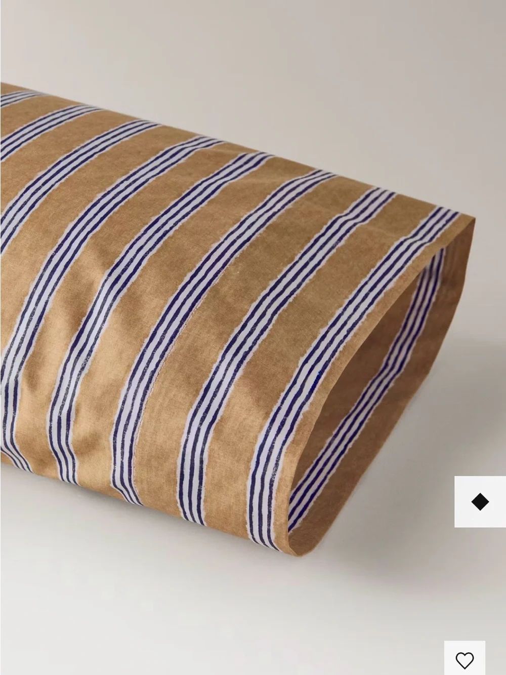 King Size Mango Striped Ochre and White Duvet Cover